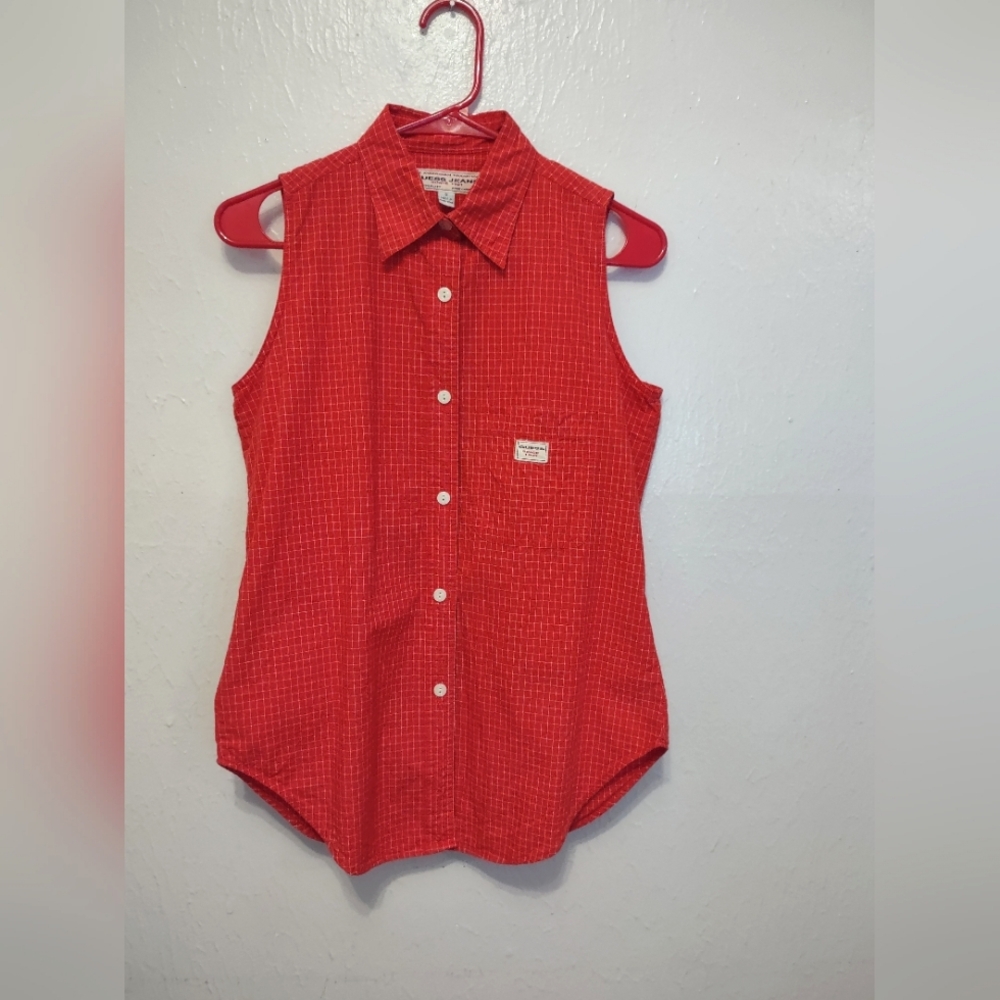 90’s Vintage Guess Jeans Women’s Sleeveless Shirt‎ Made in USA Size Small